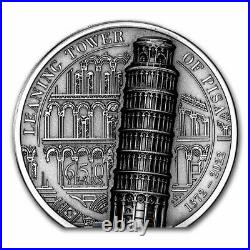 2022 Cook Islands 2 oz Silver Antique Leaning Tower of Pisa SKU#248050