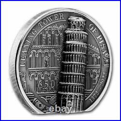 2022 Cook Islands 2 oz Silver Antique Leaning Tower of Pisa SKU#248050