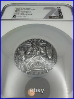 2022 Cook Islands $20 Helios Gods World 3oz Silver NGC MS70 Cracked Slab