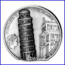 2022 Cook Islands 5 oz Silver Antique Leaning Tower of Pisa SKU#248052