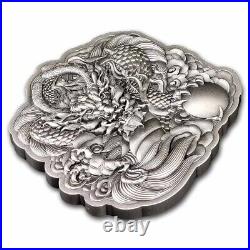 2022 Fiji 2 oz Dragon Shaped Silver High Relief Antiqued Coin CLEARANCE PRICED