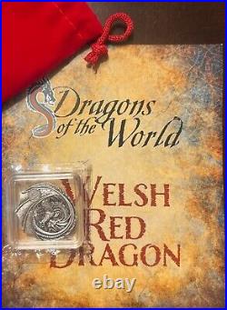 2022 Fiji Dragons of the World Welsh Red Dragon Shaped Coin 1 oz. 999 Silver
