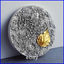2022 Ghana Busy Ants 2oz Silver Antiqued Coin