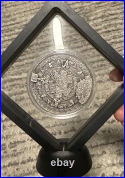 2022 Komsco Aztec Sun Stone Calendar 2 oz. 999 Silver Ultra High Relief Stacker