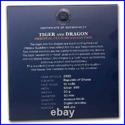 2022 Lunar TIGER & DRAGON Sovereign Coin RARE 888 Coin Mintage 999 Silver