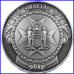 2022 Malta Knights of the Past 2 oz UHR Antiqued Silver Coin Germania Mint