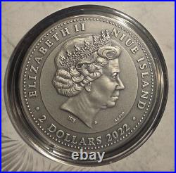 2022 NIUE IN VICTORIA 1 oz Silver. 999 High Relief Only 799 Coins Antique Finish