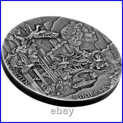 2022 NIue The Eight Immortals Zhang Guolao 2 oz Antiqued Silver Mintage of 500