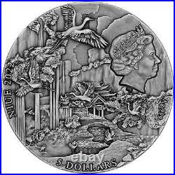 2022 NIue The Eight Immortals Zhang Guolao 2 oz Antiqued Silver Mintage of 500