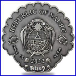 2022 Nauru 500 gram Silver Peacock Enameled Shaped Coin. 999 Fine (withBox & COA)