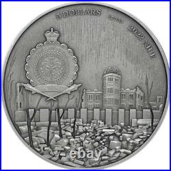 2022 Niue 2 Ounce Silver Human Tragedies Hiroshima Antique Coin