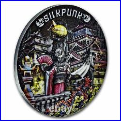 2022 Niue 2 oz Antique Silver The Punk Universe Silkpunk with Mintage of 500