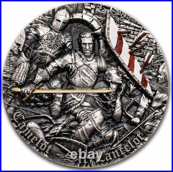 2022 Niue 2 oz Silver Antique Finish coin Camelot Sir Lancelot 2022 Niue 2 oz Silver Antique Finish coin Camelot Sir Lancelot