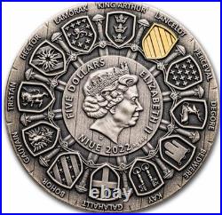 2022 Niue 2 oz Silver Antique Finish coin Camelot Sir Lancelot 2022 Niue 2 oz Silver Antique Finish coin Camelot Sir Lancelot