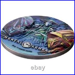 2022 Niue 2 oz Silver High Relief with Fluorescent Print Antiqued Mortal Kombat