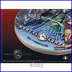 2022 Niue 2 oz Silver High Relief with Fluorescent Print Antiqued Mortal Kombat