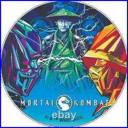 2022 Niue 2 oz Silver High Relief with Fluorescent Print Antiqued Mortal Kombat