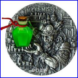 2022 Niue Alchemist High Relief 2 oz 999 Silver Antiqued Coin OGP BX379