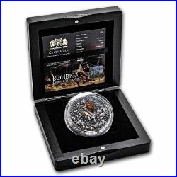 2022 Niue Boudica Woman Warrior 2 oz 999 Silver Antique Coin Mintage 500