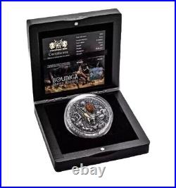 2022 Niue Boudica Woman Warrior 2 oz 999 Silver Antique Coin Mintage 500