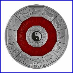2022 Niue Chinese Calendar 2oz Silver Antique Coin
