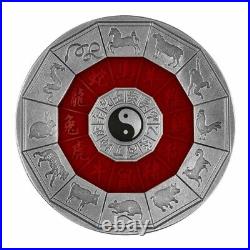 2022 Niue Chinese Calendar 2oz Silver Antique Coin limited mintage of 600 made