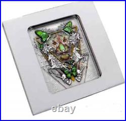 2022 Niue Dark Nature Tiger Mantra 50 grams. 999 Silver Antique Finish Coin
