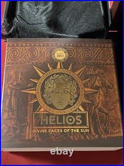 2022 Niue Devine Faces of the Sun Helios 3oz Silver Antiqued Coin Mintage 500