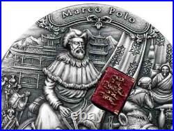 2022 Niue Famous Explorers MARCO POLO Antiqued 2 Oz Silver Coin Mintage of 500