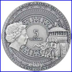 2022 Niue Famous Explorers MARCO POLO Antiqued 2 Oz Silver Coin Mintage of 500