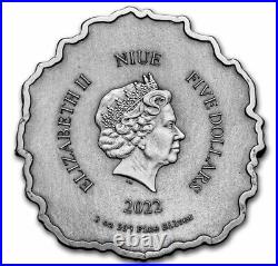 2022 Niue Fierce Nature Lion 2 oz Silver Antique Coin