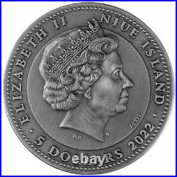 2022 Niue Lighthouse Petit Minou 2oz Silver Antiqued Colorized Coin Mintage 500