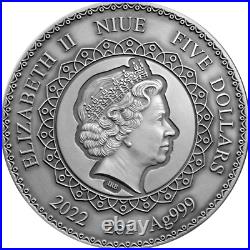 2022 Niue Mandala Collection Tiger Antique Finish 2oz Silver Coin