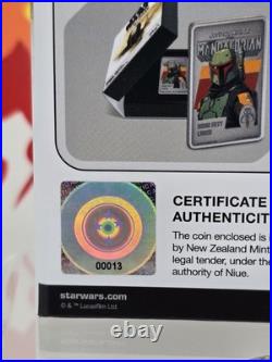 2022 Niue Mandalorian Boba Fett 1 oz Silver $2 Antique Poster Coin # 13 of 2000 2022 Niue Mandalorian Boba Fett 1 oz Silver $2 Antique Poster Coin # 13 of 2000
