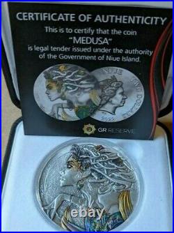 2022 Niue Medusa Antique High Relief 1.5 oz. 999 Silver Coin Only 250 Minted