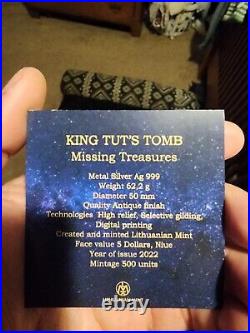 2022 Niue Missing Treasures King Tut's Tomb 2oz Silver Antique Limited Mint 500