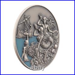 2022 Niue Mythical Creatures Sirens 2oz Silver Antiqued Coin With Mintage of 500
