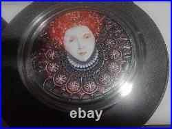 2022 Niue Queen Elizabeth I 2 oz Silver Antiqued Coin With Natural Diamond