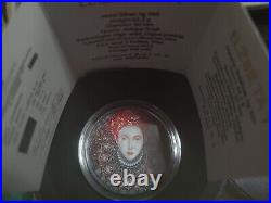 2022 Niue Queen Elizabeth I 2 oz Silver Antiqued Coin With Natural Diamond