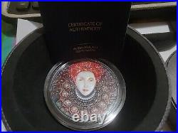 2022 Niue Queen Elizabeth I 2 oz Silver Antiqued Coin With Natural Diamond