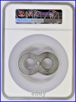 2022 OUROBOROS ANTIQUED 2oz Silver $2 COIN NGC MS70 With OGP 1935 out of 2,000
