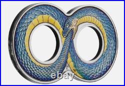 2022 OUROBOROS ANTIQUED 2oz Silver $2 COIN NGC MS70 With OGP 1935 out of 2,000