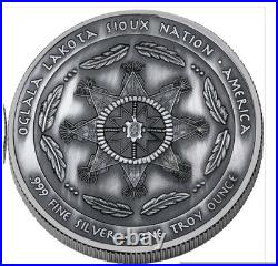 2022 Oglala Lakota Sioux Nation $1 1oz Silver Antiqued Coin Bear Spirit 2022 Oglala Lakota Sioux Nation $1 1oz Silver Antiqued Coin Bear Spirit