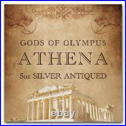 2022-P Tuvalu 5 oz Silver Antiqued Gods of Olympus (Athena) SKU#255611