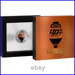 2022 PANATHENAIC PRIZE AMPHORA 2 Oz Antiqued Silver Coin With Ceramic Insert