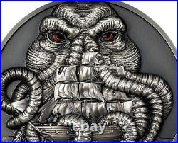 2022 Palau 3 oz Silver Antique Howard Phillips Lovecraft Cthulhu