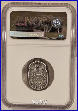2022 Palau $5 Scarab Ramses II 0.999 Silver Antiqued NGC MS 70 Coin