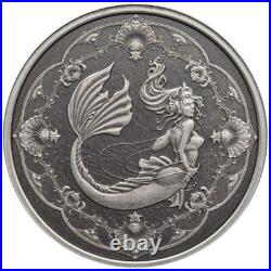 2022 Samoa Silver 1 oz Mermaid Antiqued Coin
