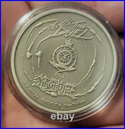 2022 Silver 1 oz Antiqued Ag Yu-Gi-Oh! Game Flip Coin (withTin & CoA)