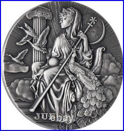 2022 Silver 2 oz Niue Roman Gods Juno Antique HR Coin